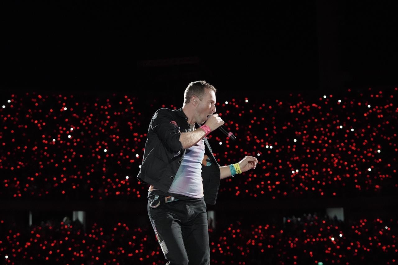 Chris Martin en el Monumental.