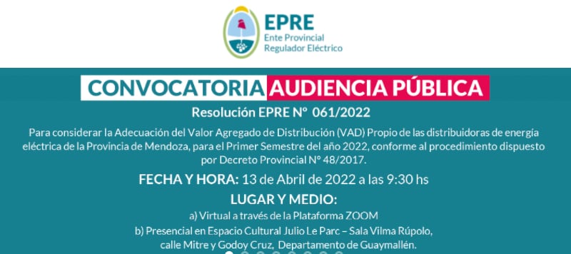 Flyer de la audiencia pública.