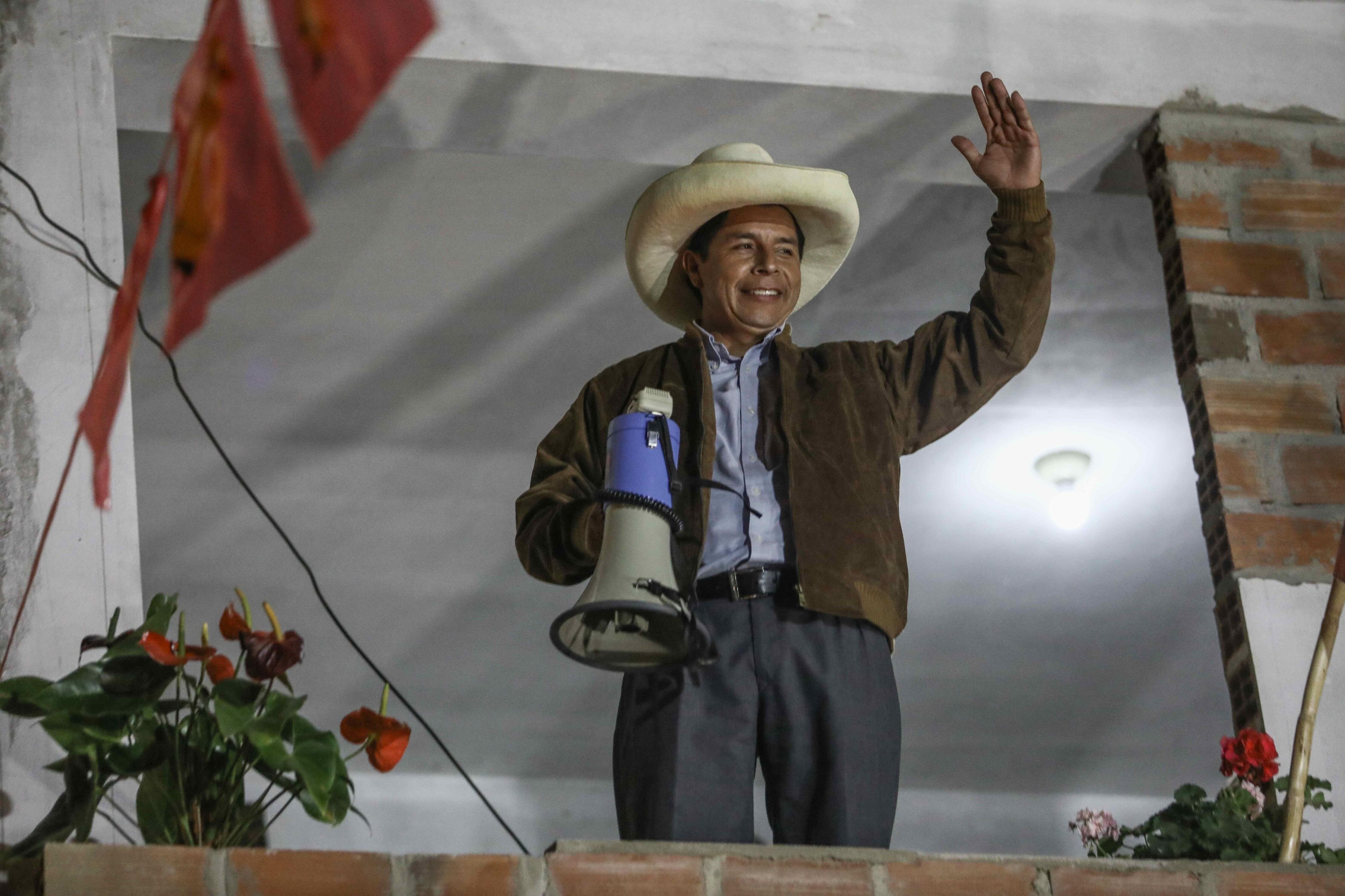 Pedro Castillo, candidato a presidente de Perú por el partido de izquierda "Perú Libre".