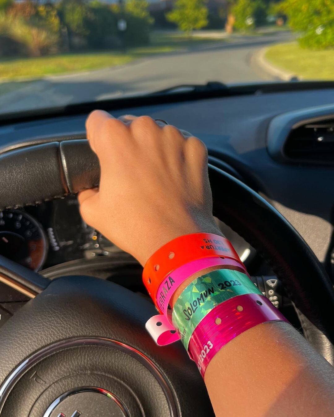 Romina Malaspina ostenta las pulseras que le dan acceso VIP a cada una de las fiestas a las que asiste