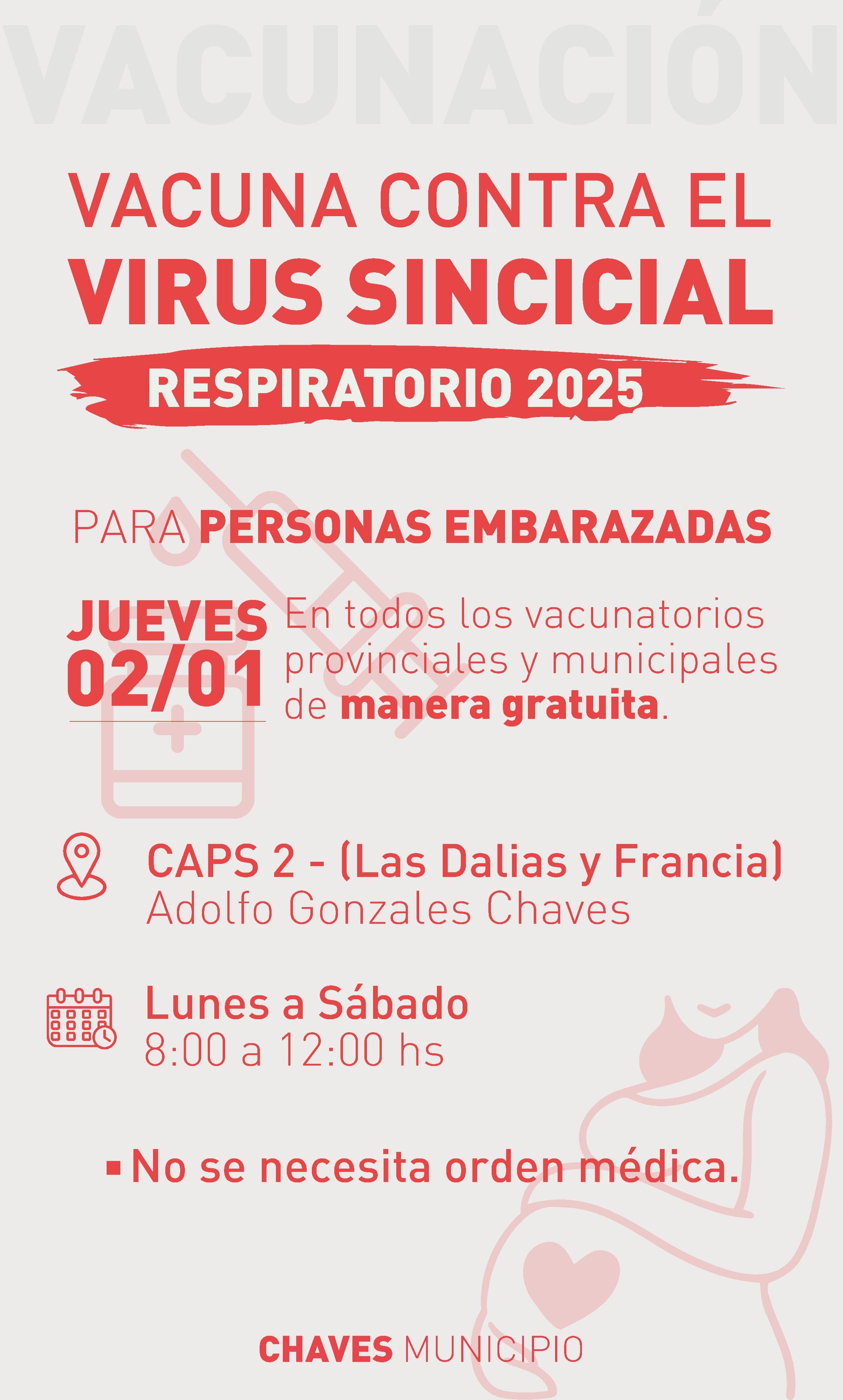 Comienza la vacunación contra el Virus Sincicial Respiratorio en Gonzales Chaves