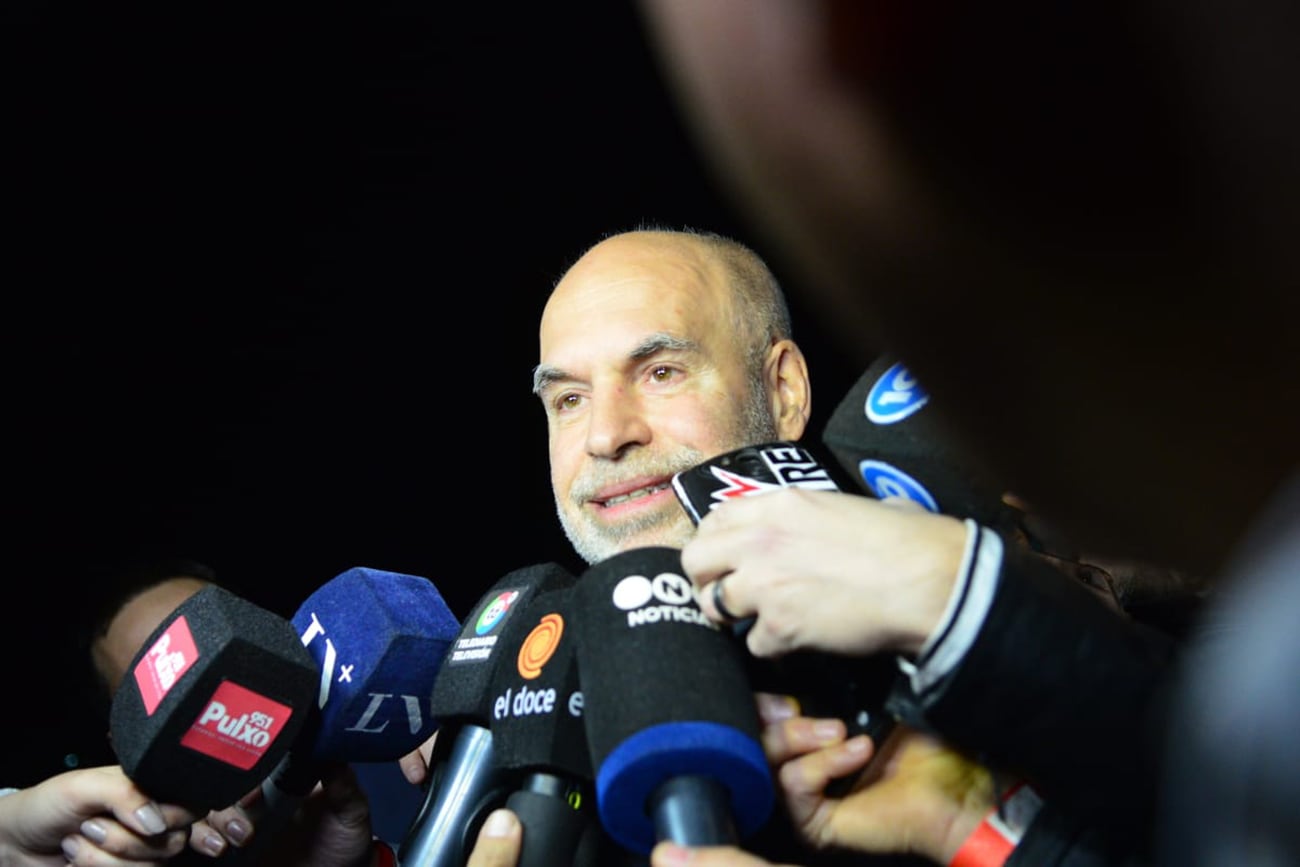 Horacio Rodríguez Larreta, candidato a presidente, en el búnker de Juntos por el Cambio. (Javier Ferreyra / La Voz)