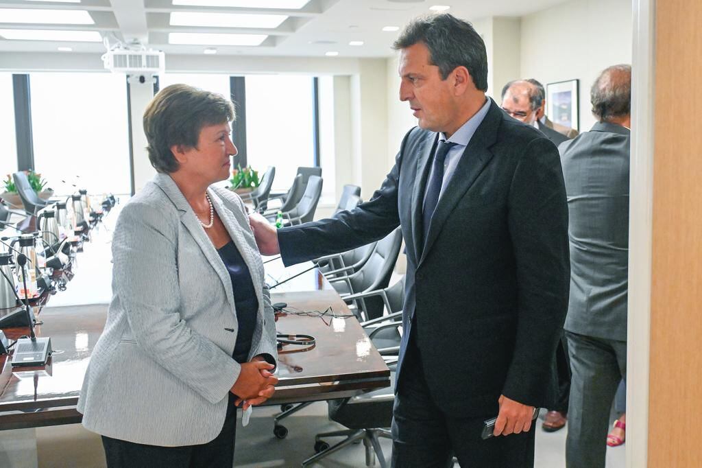 Sergio Massa y la titular del FMI, Kristalina Georgieva. Foto: Prensa Ministerio de Economía