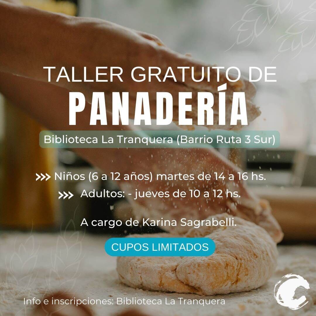 Taller gratuito de Panadería en el Barrio Ruta 3 Sur de Tres Arroyos