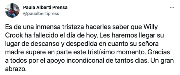 El anuncio de su jefa de prensa