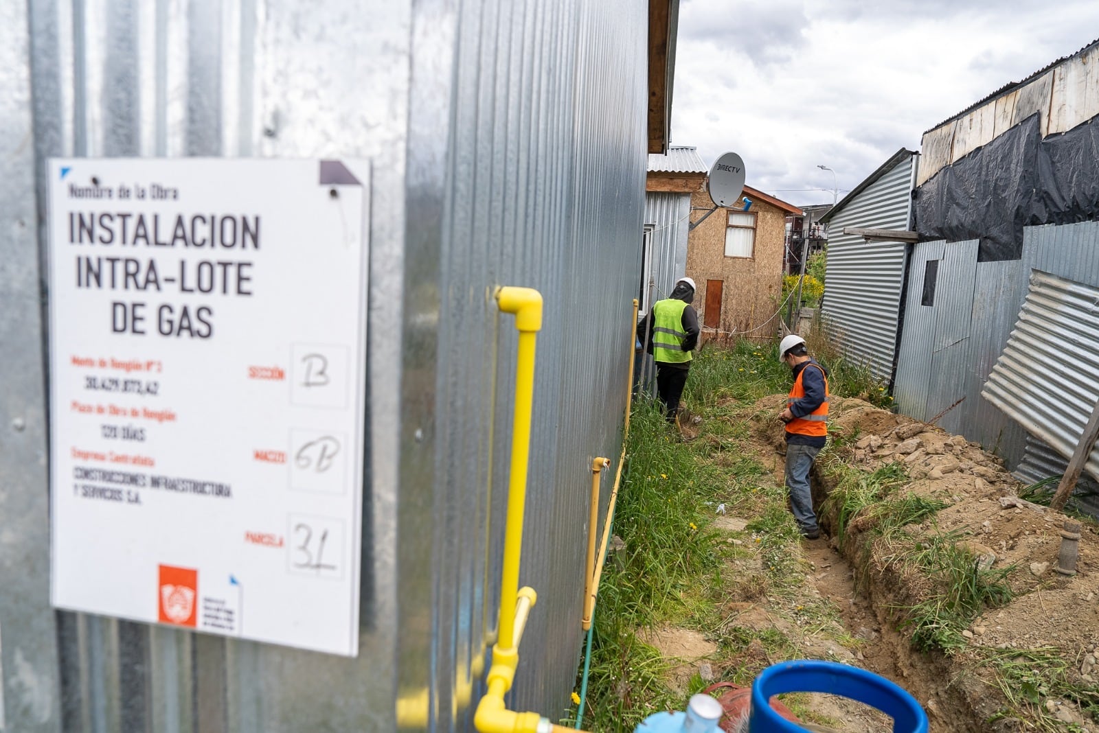 Ushuaia: avanzan las obras de gas y equipamiento en el barrio Colombo