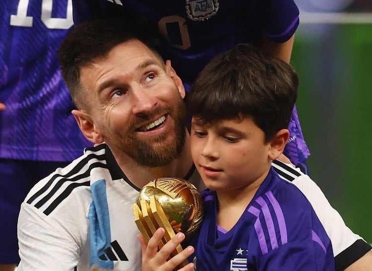 Lionel Messi y la alegría de su familia con Argentina campeona del Mundo.