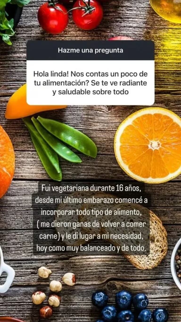 Agustina Cherri reveló el cambio que hizo en su alimentación