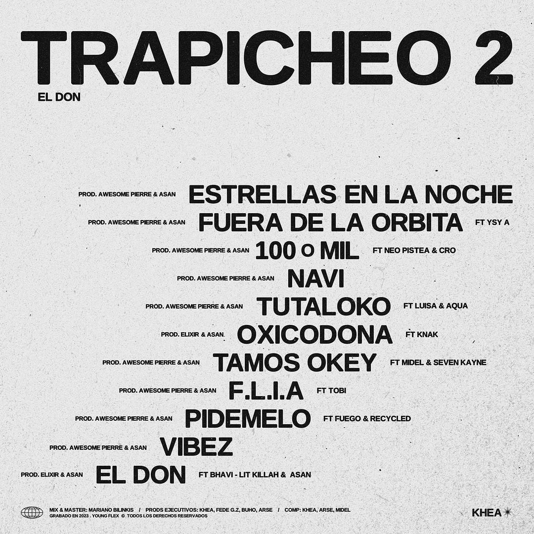 El tracklist de Trapicheo Vol.2, el cuarto álbum de estudio de Khea.