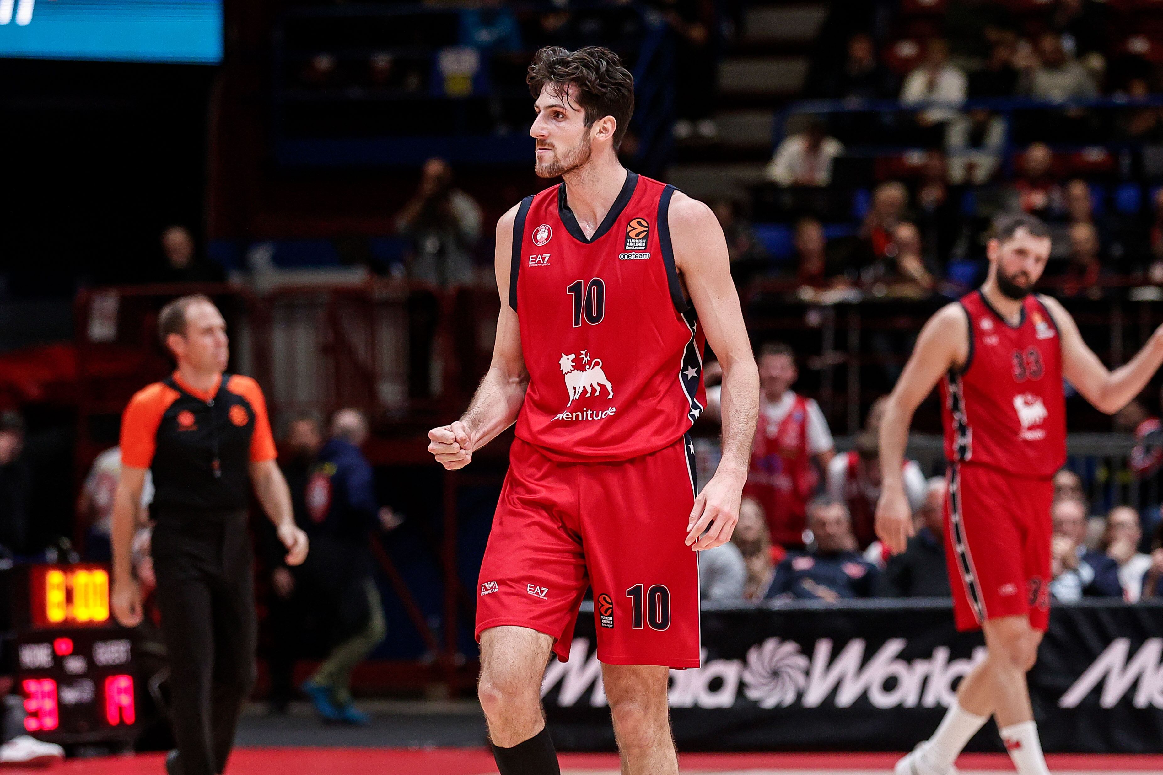 El cordobés Leandro Bolmaro y una destacada tarea en el Olimpia Milano de Italia en la Euroliga (@OlimpiaMI1936)