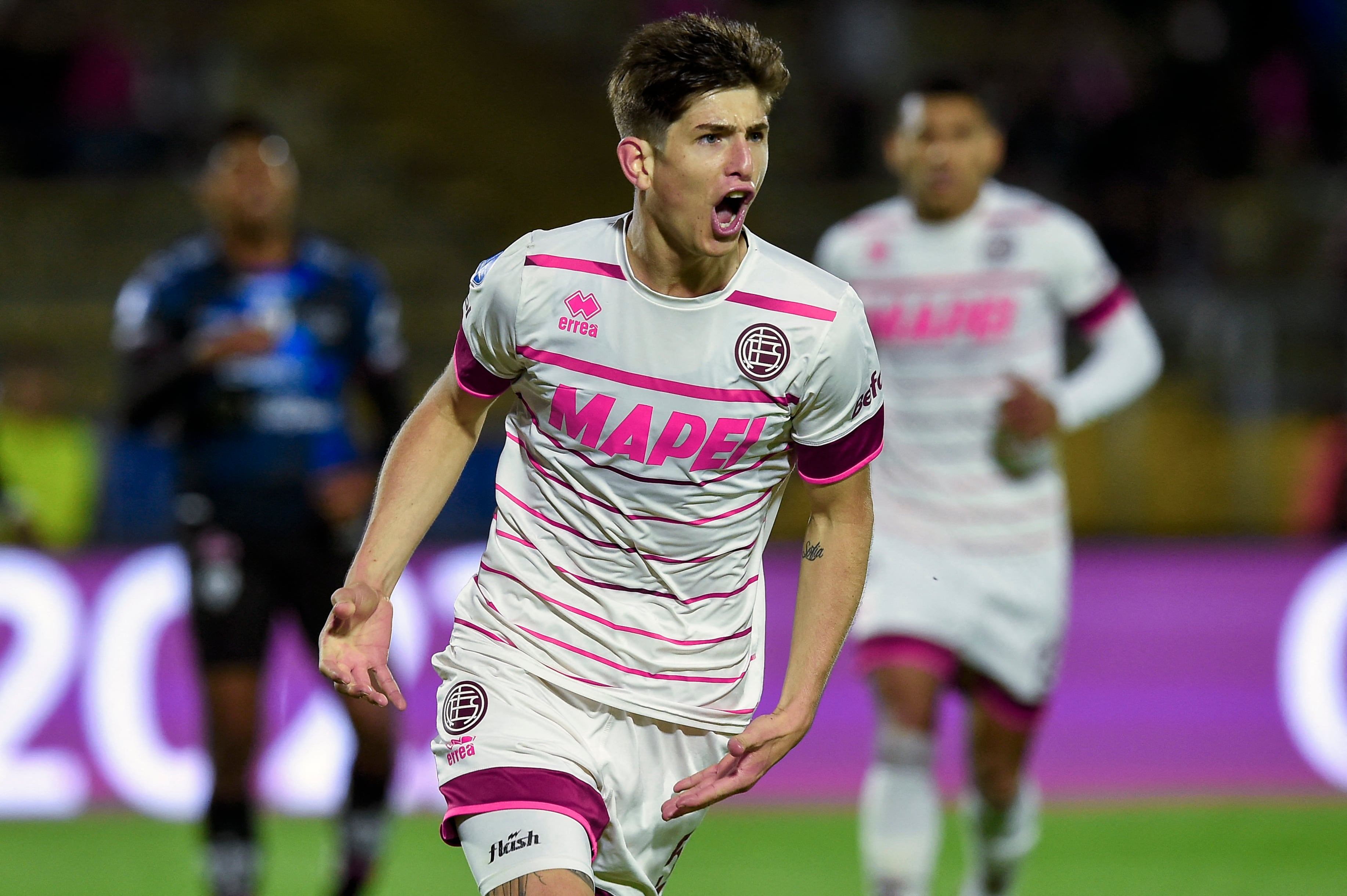 Tomás Belmonte festeja su gol ante Independiente del Valle.