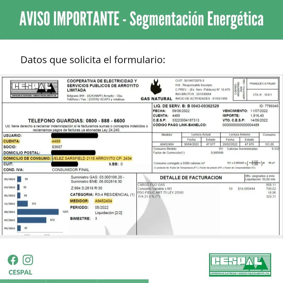 Tramites para mantener los subsidios de Energía Eléctrica y Gas Natural en Arroyito