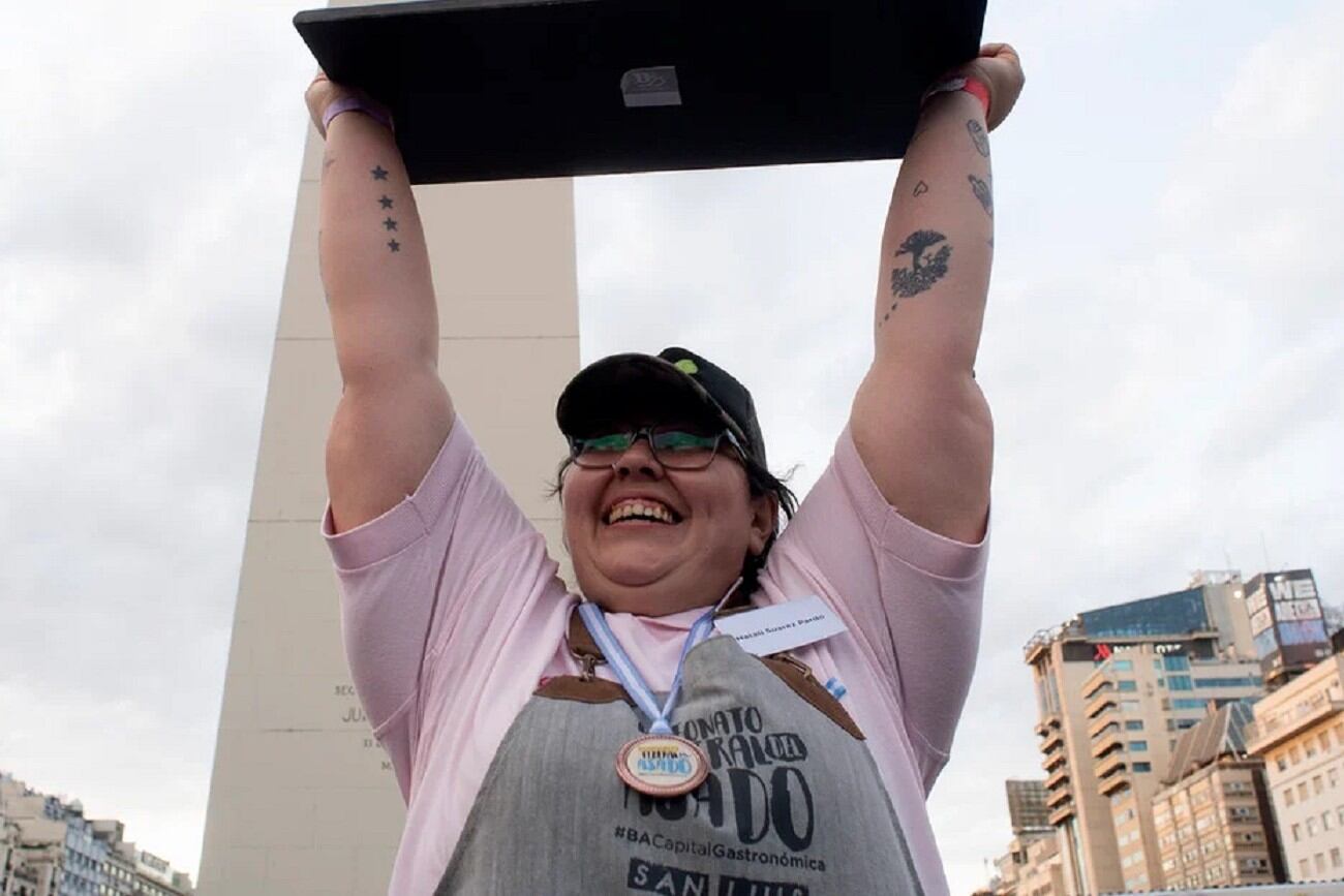 Natalí Suárez Pardo, ganadora del cuarto Campeonato Federal del Asado, viajará al Mundial. 