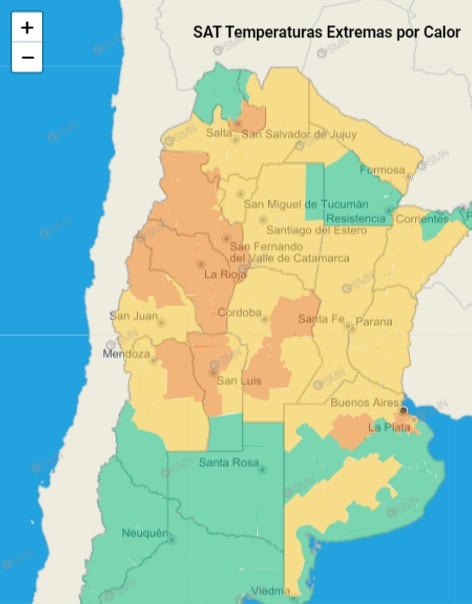 Alerta amarillo para el sur mendocino.