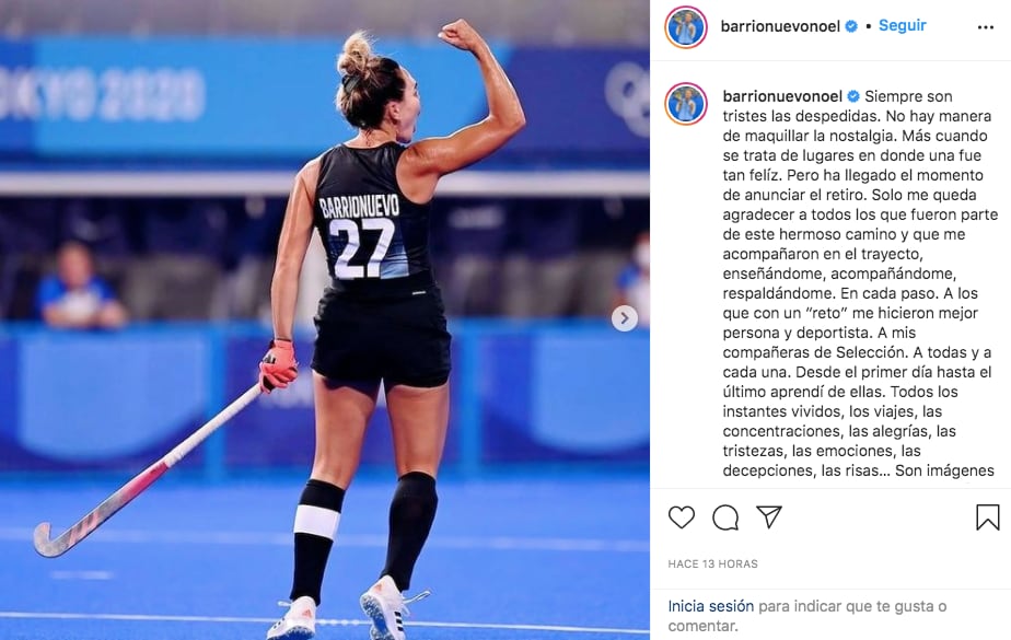 Se retiró Noel Barrionuevo, leyenda de Las Leonas.