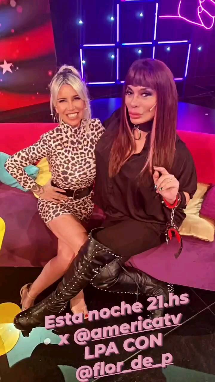 Oriana Junco junto a Flor Peña en el estudio de "LPA".