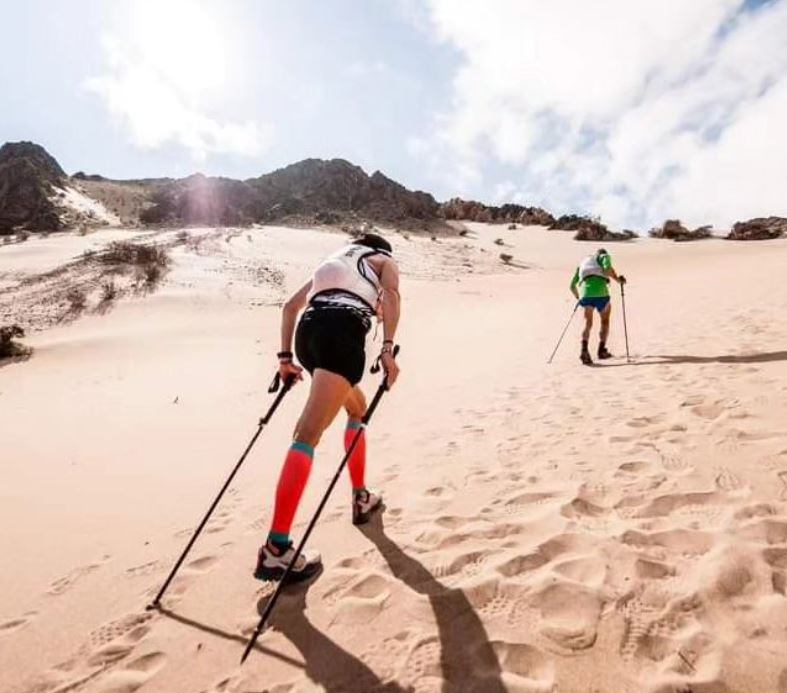 María del Valle, ganadora de los 50 km de trail en Fiambalá, Catamarca.