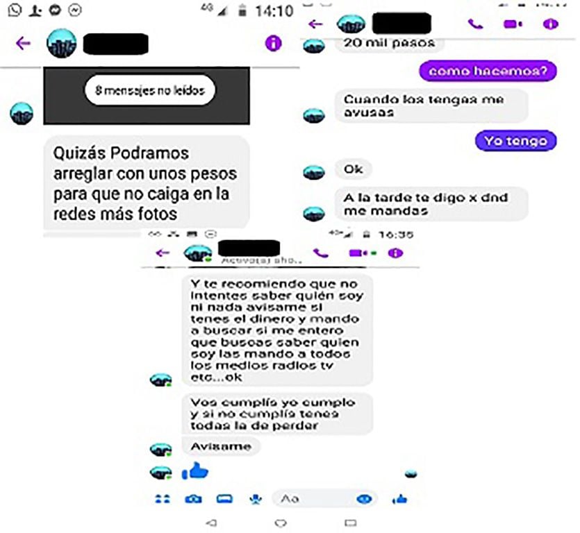 Las extorsiones están denunciadas y esperan a que encuentren a los responsables.