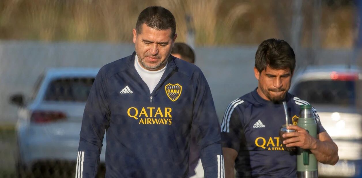 Riquelme e Ibarra en el predio de Ezeiza.