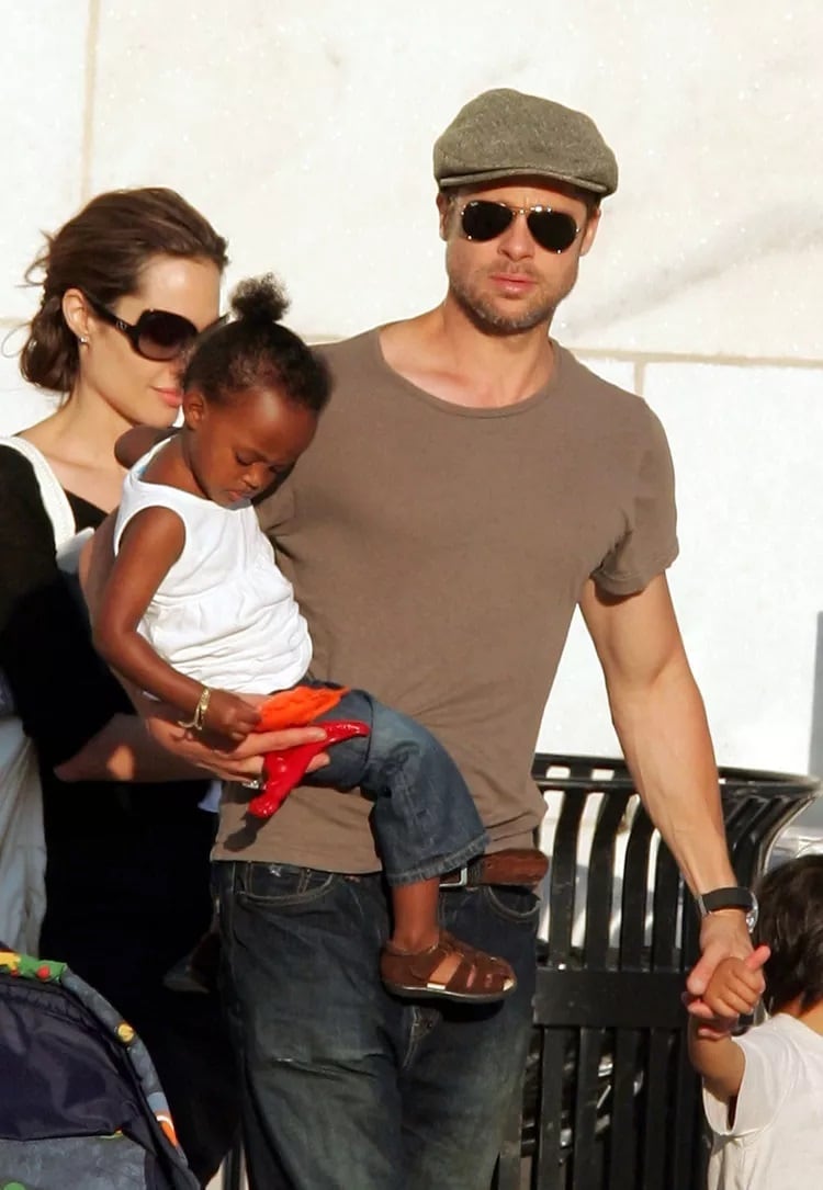 Angelina Jolie y Brad Pitt con Zahara.