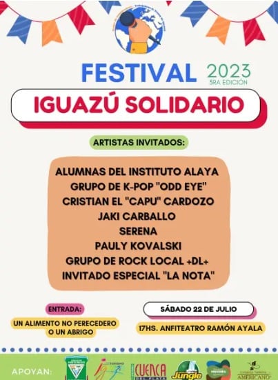 Puerto Iguazú se prepara para disfrutar de un nuevo Festival Solidario.