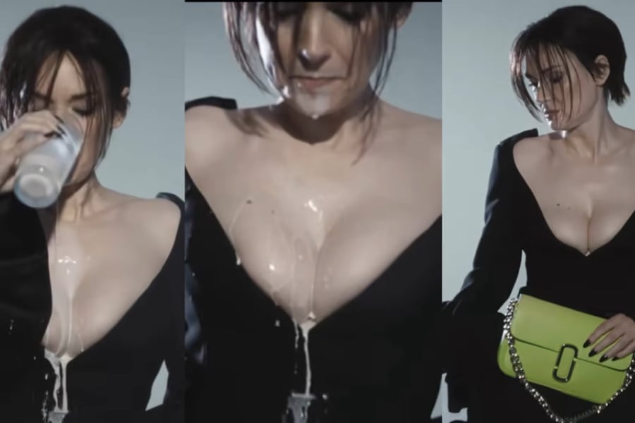 Winona Ryder realizando una campaña para Marc Jacobs.