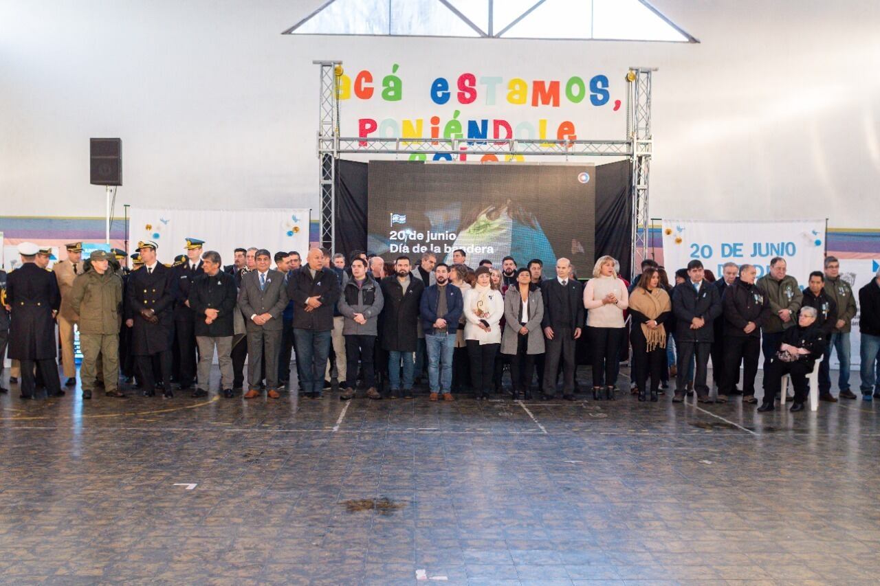 Este lunes se realizó en Río Grande el acto por el Día de la Bandera.