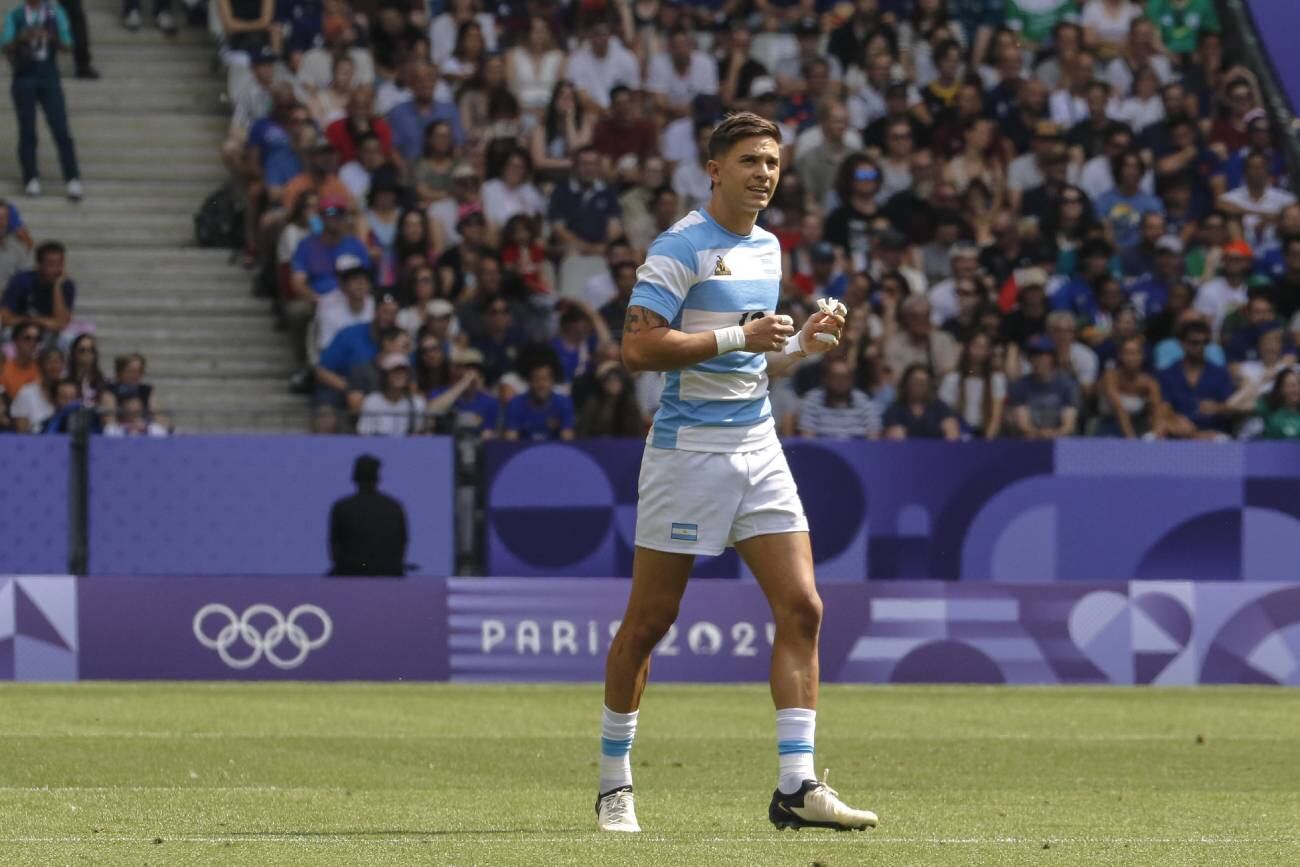 ¡Volvió el Rayo! Marcos Moneta volvió a jugar en Los Pumas 7s tras la lesión que lo marginó de la Gran Final de Madrid. (Prensa UAR / Lucas Curra)