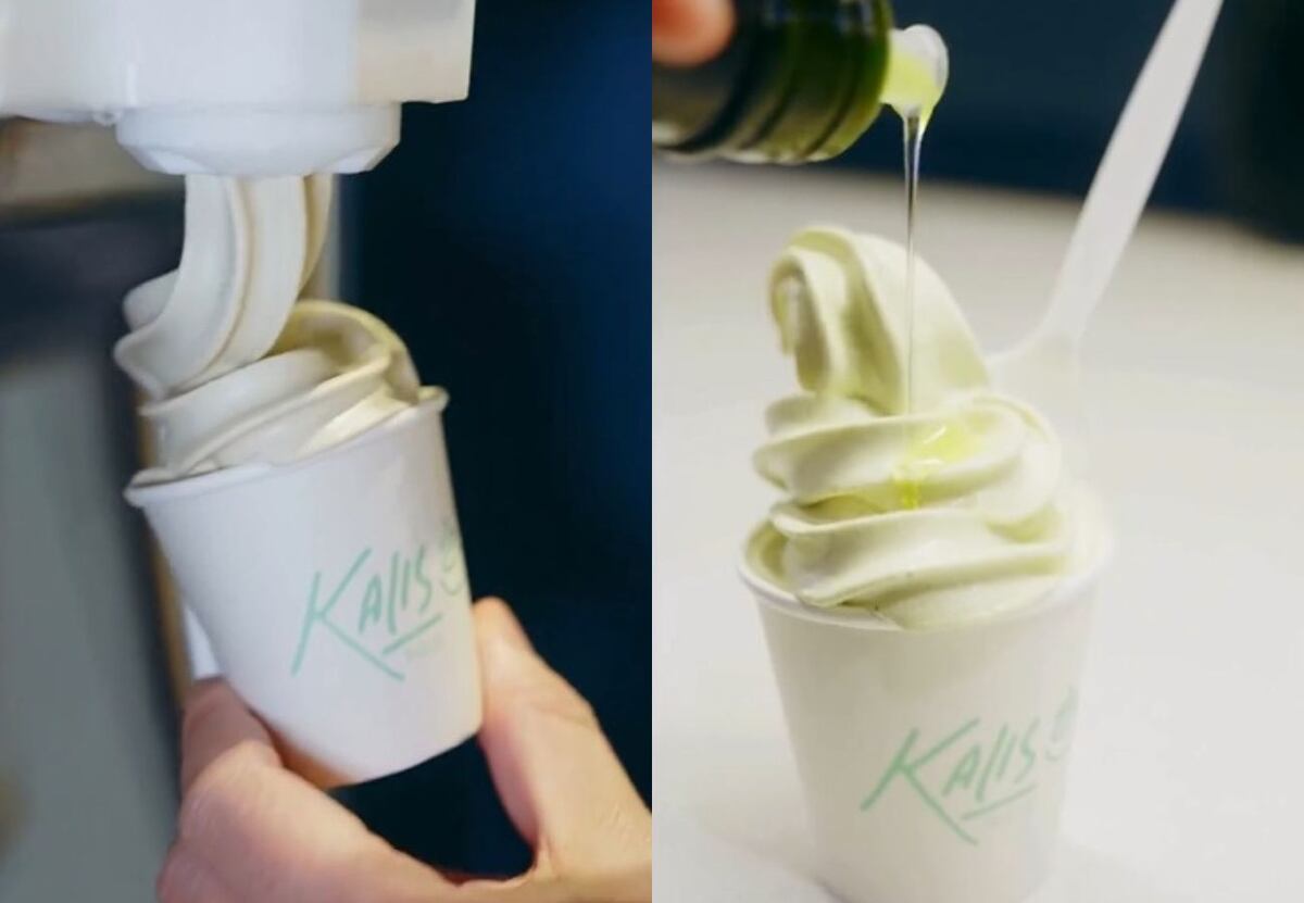 Otra original manera de probar el gusto viral: helado de pistacho con sal y aceite de oliva