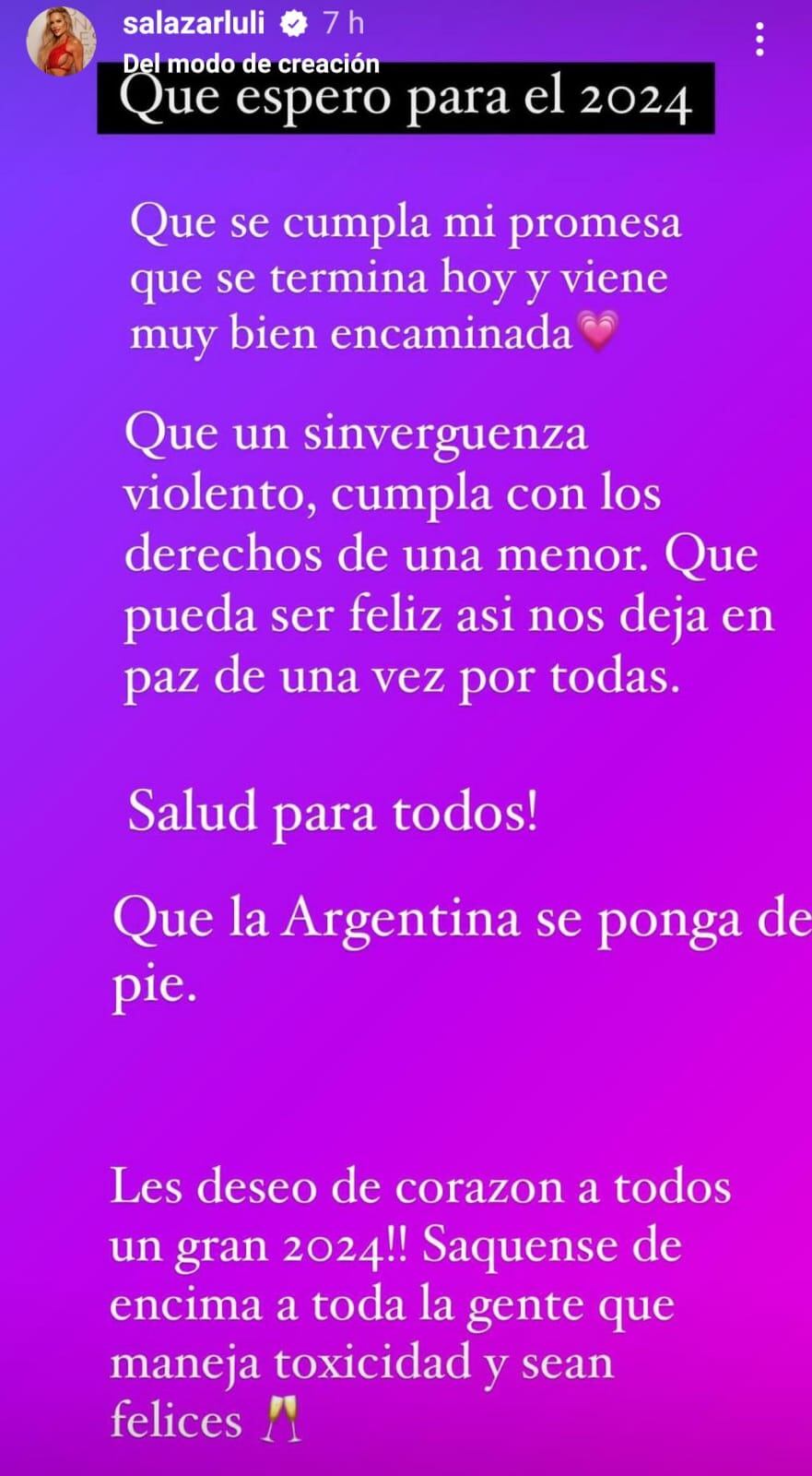 Luciana Salazar dejó un dramático mensaje para las Fiestas: "2023 fue el peor año de mi vida"