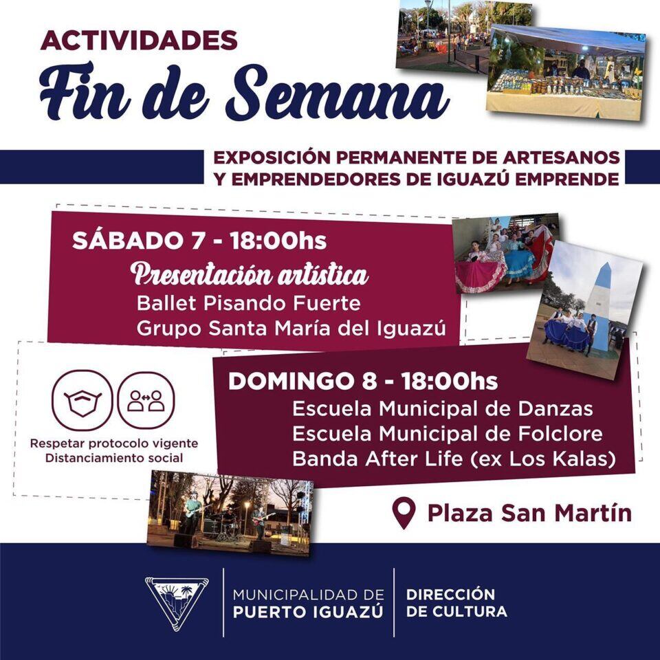 Fin de semana a pura actividad cultural en Puerto Iguazú.