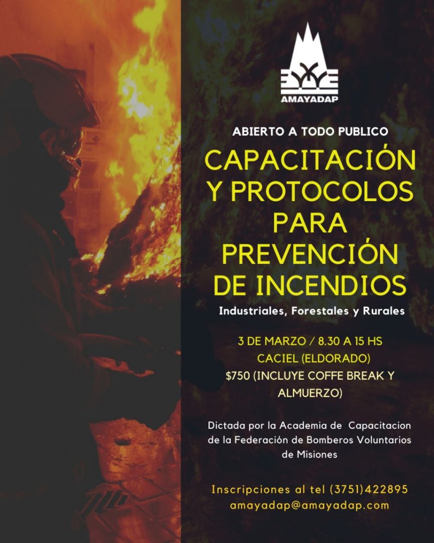 Capacitarán en prevención de incendios en la ciudad de Eldorado.