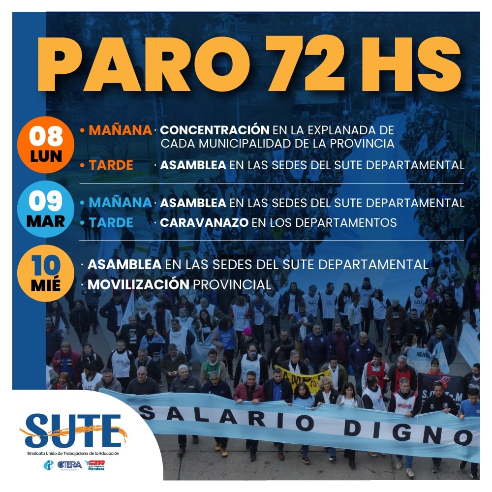 Flyer del Sute sobre el paro docente.