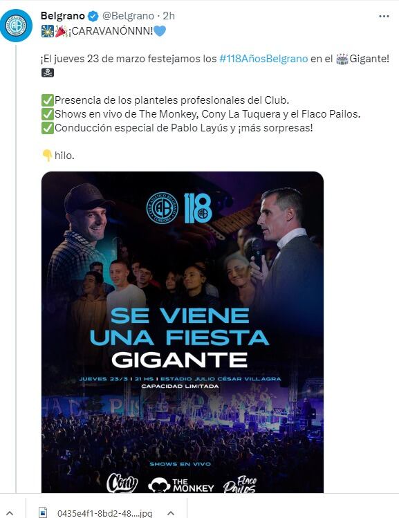 El jueves 23 de marzo se celebrará en Alberdi el aniversario de Belgrano