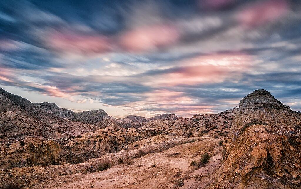 El desierto de Tabernas de Almería, ubicado en Andalucía.