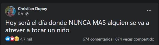 El mensaje del padre de Lucio Dupuy a horas de conocerse la sentencia por el crimen del pequeño.