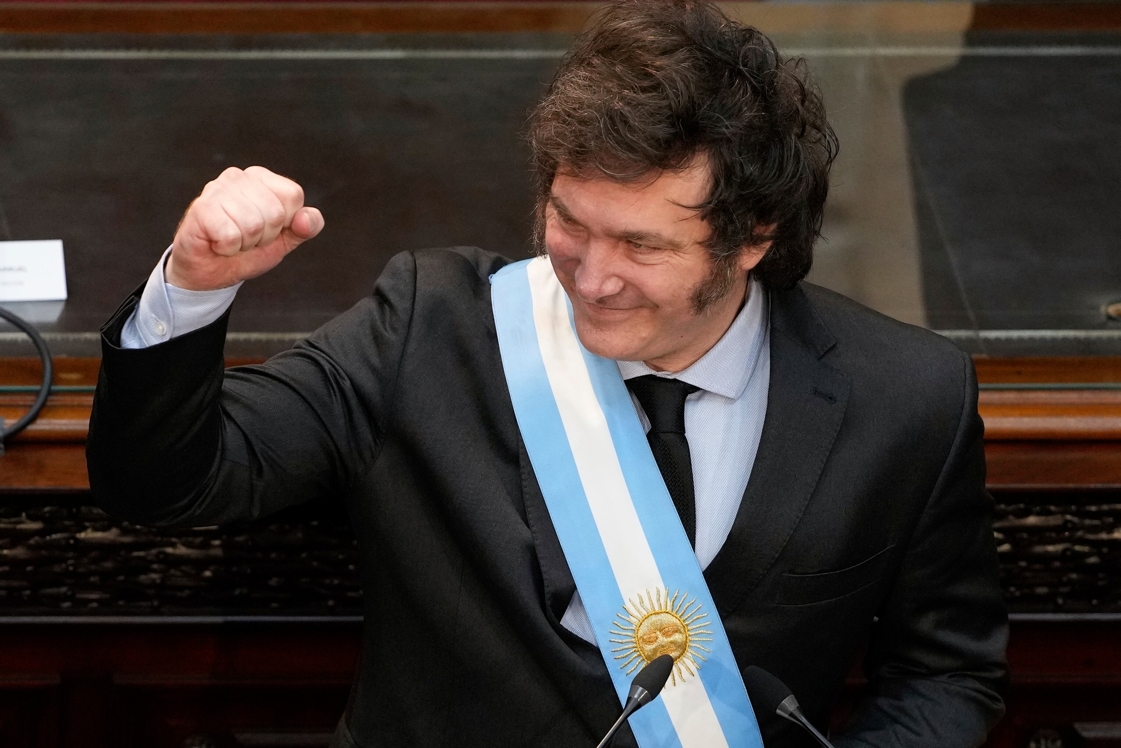 El próximo 10 de diciembre se cumple un año desde que Javier Milei asumió como presidente. (AP Foto/Natacha Pisarenko)