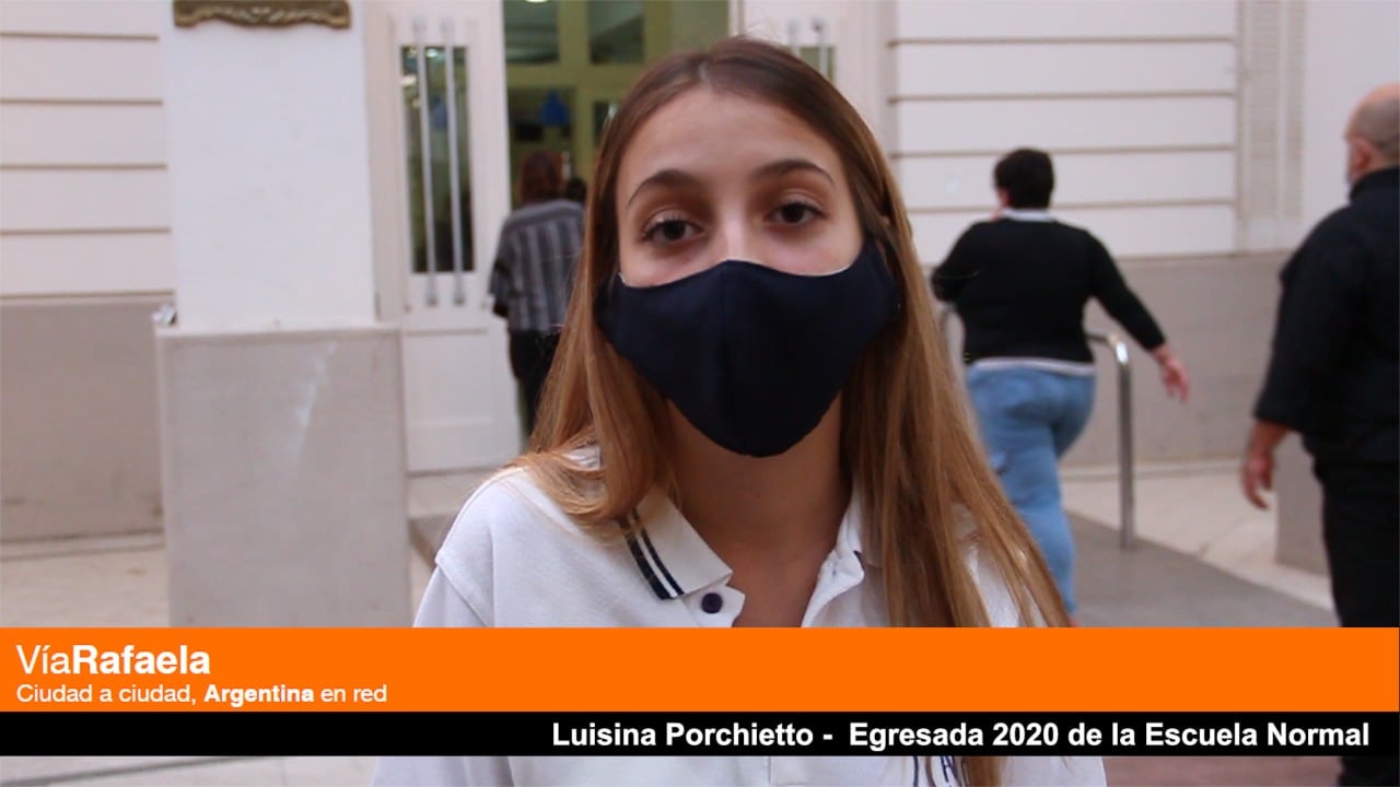 Luisina Porchietto, estudiante de 5to. en 2020