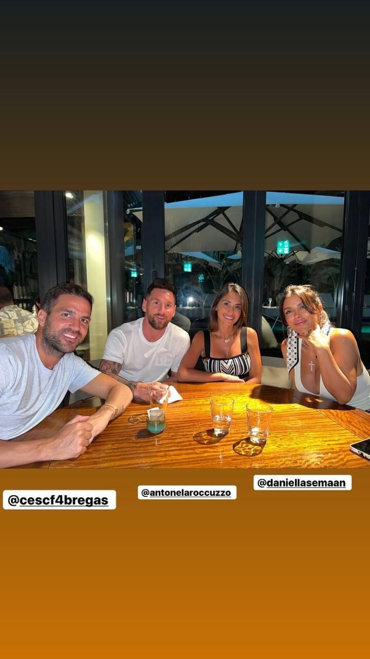 Messi compartió una foto de la salida con su esposa y sus amigos en vacaciones.