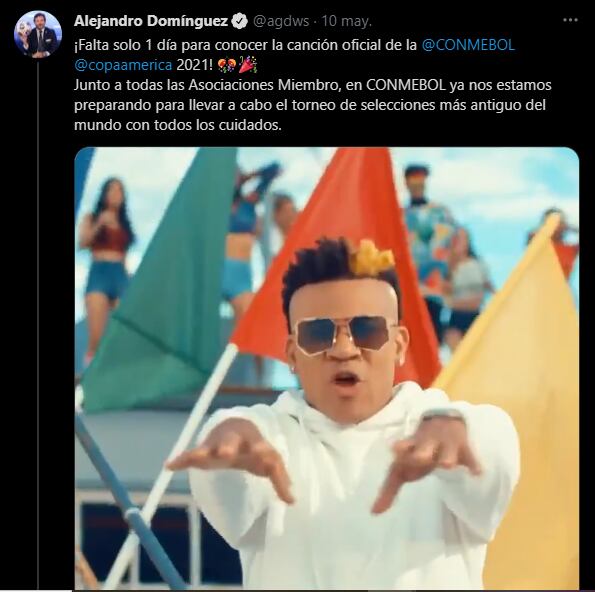 Alejandro Domínguez presentó el video de la canción oficial de la Copa América.