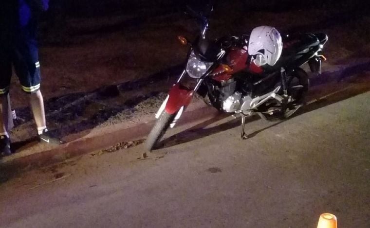 La motocicleta del efectivo policial.