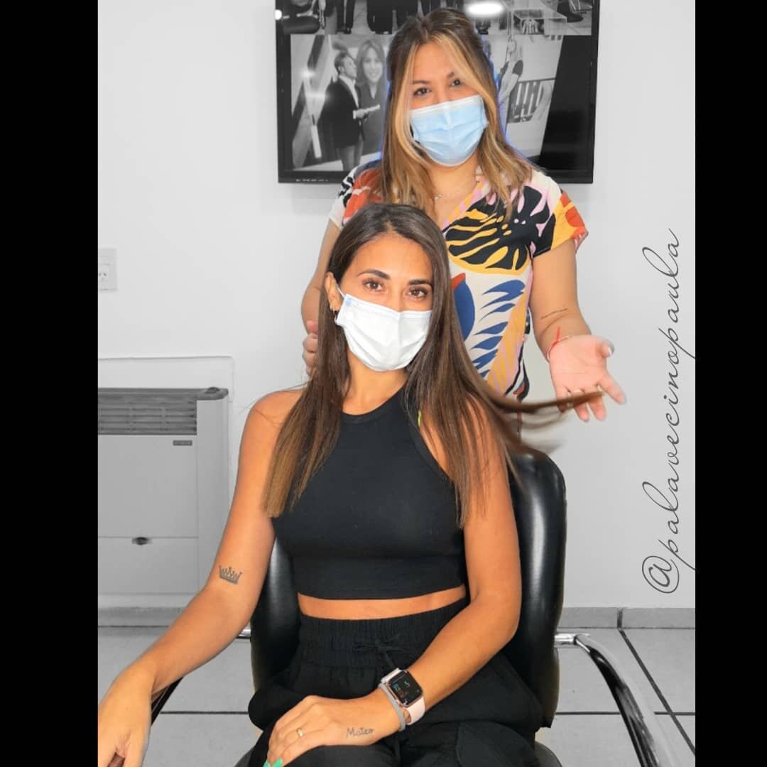 Antonela Roccuzzo pasó por la peluquería. (@palavecinopaula)