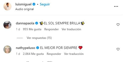 Los comentarios en el video que subió la cuenta de Luis MIguel