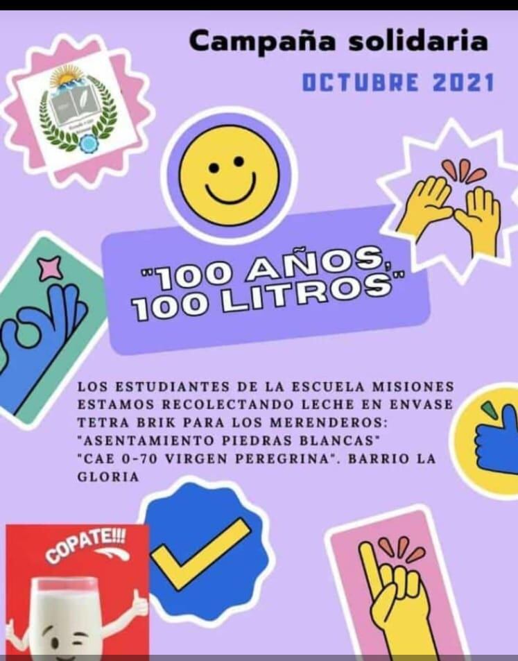 Campaña solidaria de la Escuela Misiones de Godoy Cruz.