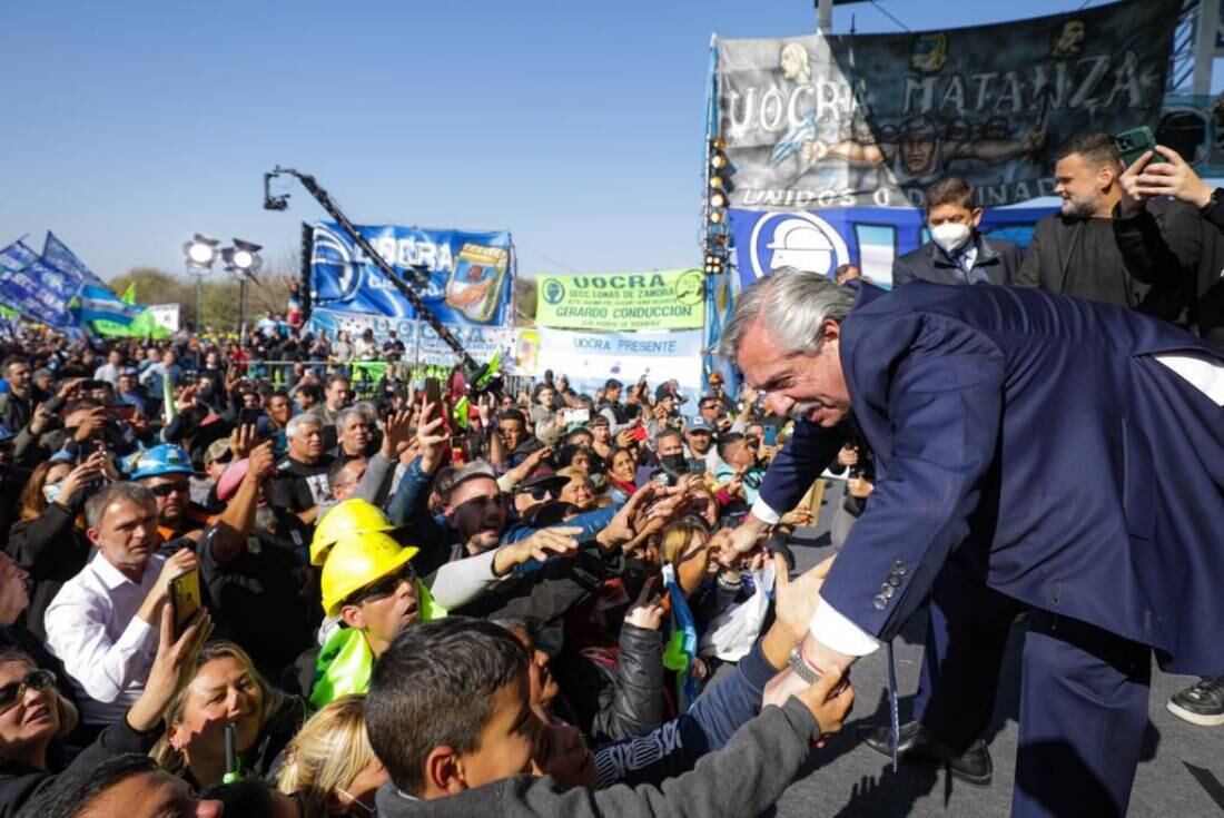 El presidente Alberto Fernández fue a un acto que le armó la UOCRA en un distrito bonaerense. No fueron ni el intendente ni el gobernador.