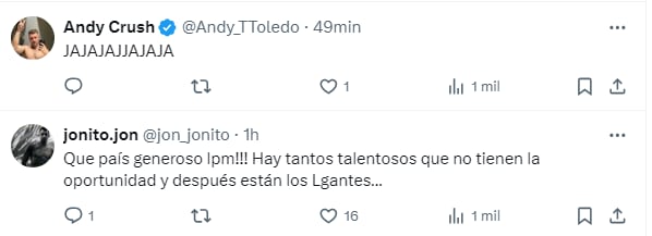 Los comentarios por la versión de L-Gante a una canción de Thalia