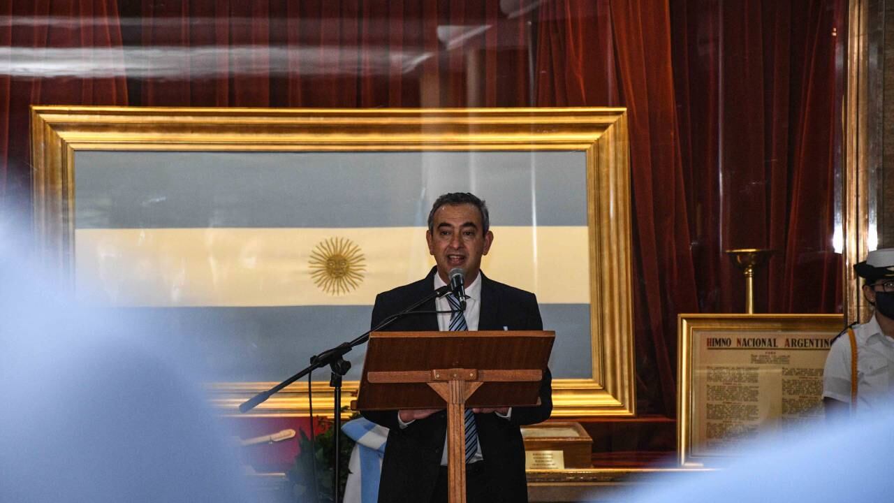 Pablo Javkin el el acto por el Día de la Creación de la Bandera