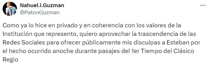 El rosarino usó su cuenta de X para ponerle fin al conflicto.