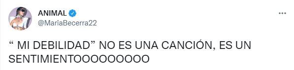 María Becerra se refirió a "Mi debilidad".