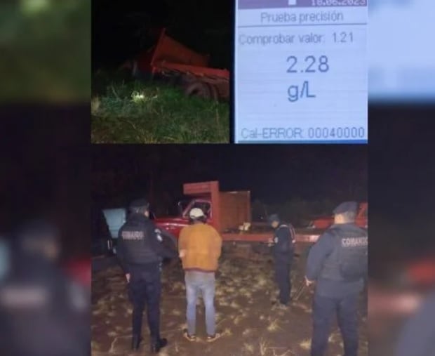 Alcohol al volante en Aristóbulo del Valle: conducía ebrio y chocó contra un árbol.